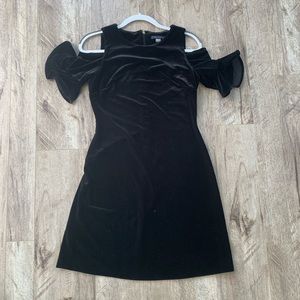 Tommy Hillfiger black velvet cold shoulder dress.